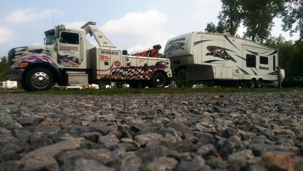 truck towing rv